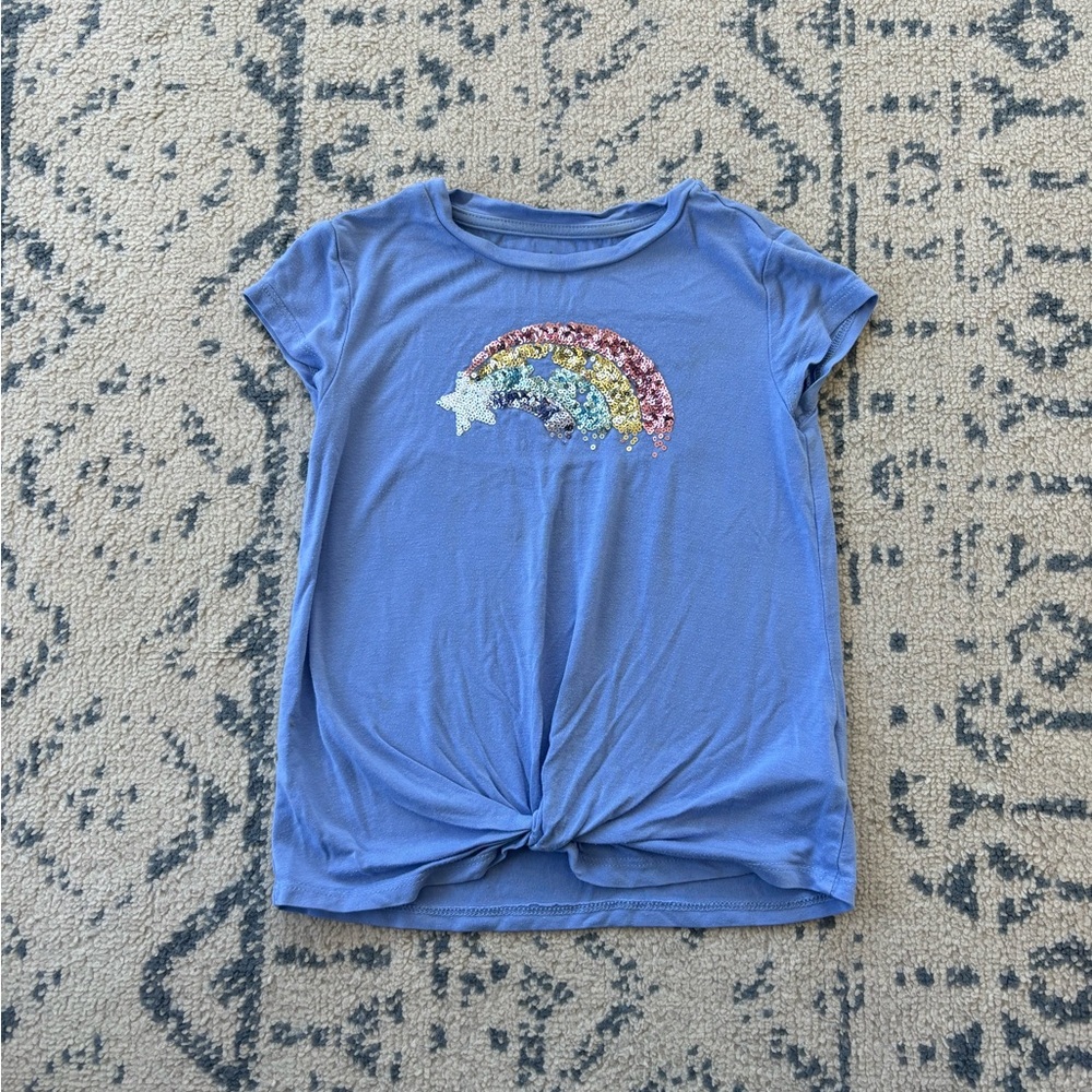 Umi Blue Short Sleeve Tee with Elephant Graphic